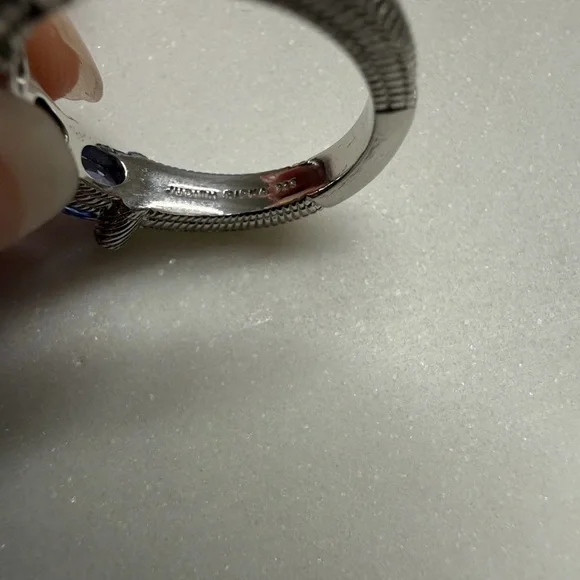 Judith Ripka Sterling Silver 5-Stone Oval Tanzanite size 6 Ring - Picture 2 of 6